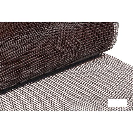 MALLA PLAST. CUADRADA JARDIN 10MM MARRON 1X25M