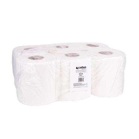 PAPEL SECAMANOS VIRGEN EXTRALAMINADO DE 2 CAPAS 90 M (6 ROLLOS)