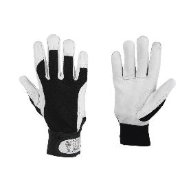 GUANTE VACUNO DORSO TELA + VELCRO T-9   CAJA 12 UNID.