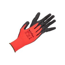 GUANTE IMPREGNADO SANDY COATED ROJO/NEGRO TALLA 10   CAJA 12 UNID.