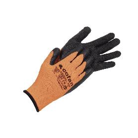 GUANTE NARANJA FLUOR CON REVESTIMIENTO LATEX TERMICO T-9   CAJA 12 UNID.