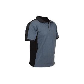 POLO BALDER ELASTANO 210 G/M2 GRIS OSCURO-NEGRO TALLA XL