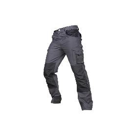 PANTALÓN DE TRABAJO HEIMDALL ELASTANO 280 G/M2 GRIS OSCURO CON DETALLES NEGROS TALLA 64