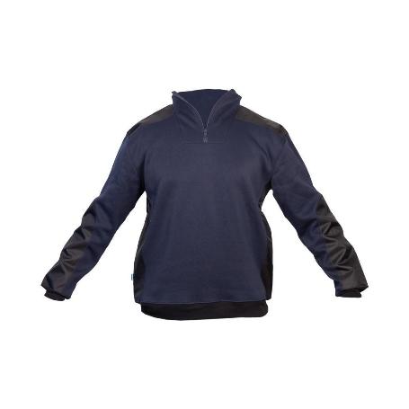 SUDADERA RANGER CUELLO CREMALLERA 280GMS AZUL-NEGRO T-M