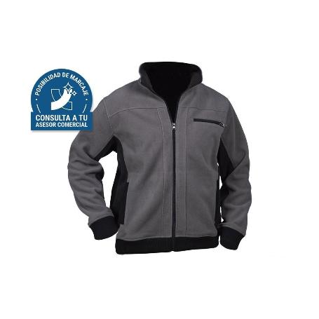 CHAQUETA POLAR MODELO WALKER 370 G/M GRIS-NEGRO TALLA XL