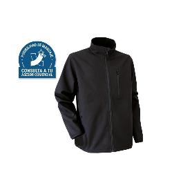 CHAQUETA SOFT SHELL NEGRA LISTER 340G/M TALLA M