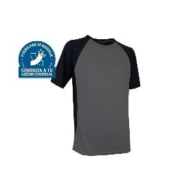 CAMISETA TRANSPIRABLE MODELO PILOTE GRIS-NEGRA 160 G/M2 TALLA-XL