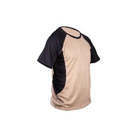 CAMISETA TRANSPIRABLE MODELO PILOTE BEIGE-NEGRA 160 G/M2 TALLA-L