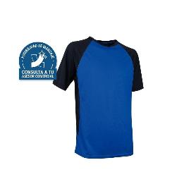 CAMISETA TRANSPIRABLE MODELO PILOTE AZUL-NEGRA 160 G/M2 TALLA-XL