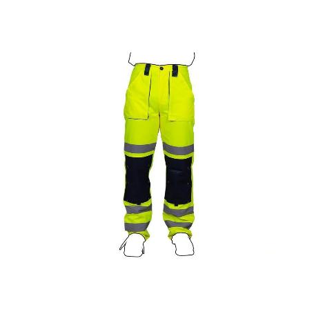 PANTALÓN DE ALTA VISIBILIDAD MODELO SIRIO AMARILLO Y AZUL MARINO TALLA XXXL