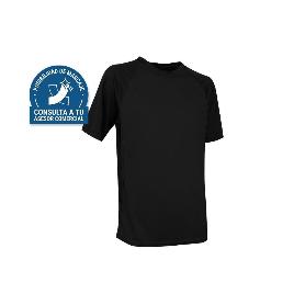 CAMISETA TRANSPIRABLE MODELO PILOTE NEGRA 160 G/M2 TALLA-S