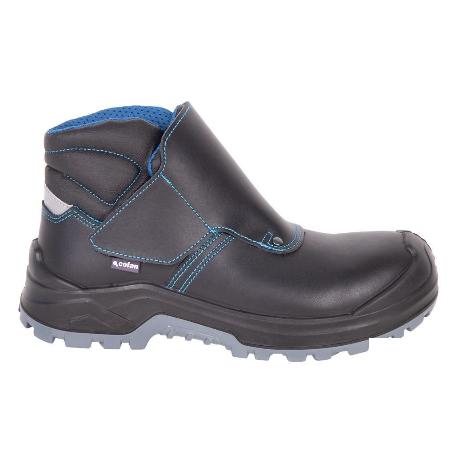 BOTA DE PIEL NEGRA CON VELCRO S3S MODELO URIAN PRO TALLA 38