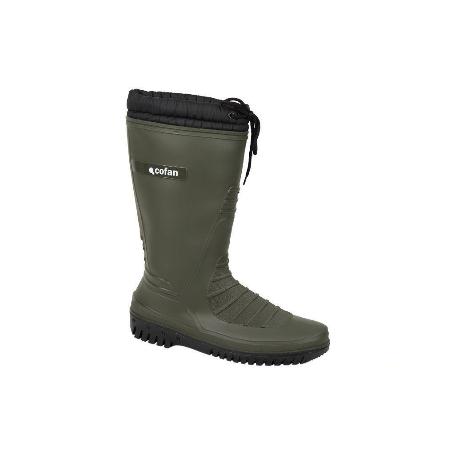 BOTA DE AGUA VERDE/NEGRA CON FORRO POLAR TALLA 46