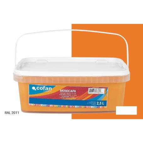 PINTURA PLÁSTICA MONOCAPA NARANJA (2,5 LT