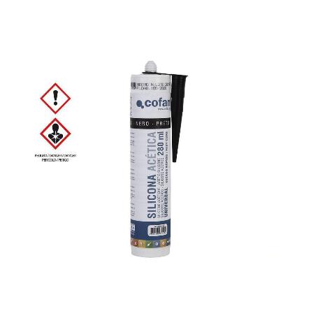 SILICONA ACETICA UNIVERSAL 280 ML NEGRO