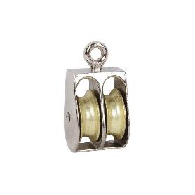 POLEA DOBLE FIJA NIQUELADA (Ø12MM) VENTA UNITARIA