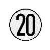 PLACA DE VELOCIDAD HOMOLOGADA 20