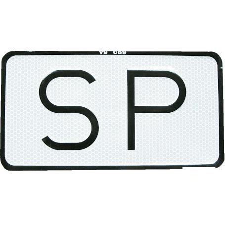 PLACA SP V-9 SERVICIO PÚBLICO 150X75 MM