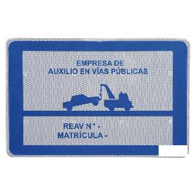 PLACA V-24 PARA GRÚA DE SERVICIO DE AUXILIOS EN CARRETERA