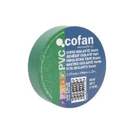 CINTA AISLANTE 180 MICRAS VERDE 19MMX20 METROS   CAJA 10 UNID.