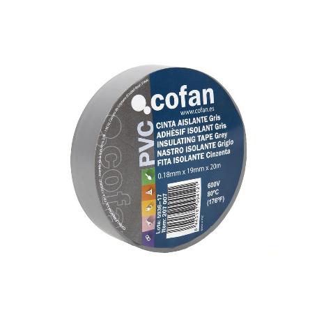 CINTA AISLANTE 180 MICRAS GRIS 19MMX20 METROS VENTA UNITARIA