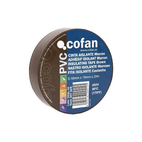CINTA AISLANTE 180 MICRAS MARRON 19MMX20 METROS   CAJA 10 UNID.