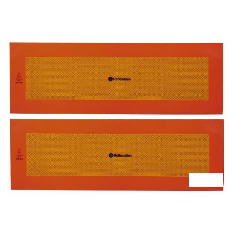 PACK DE 2 UDS. PLACA ADHESIVA V-6 PARA VEHÍCULO LARGO 565 X 195 MM