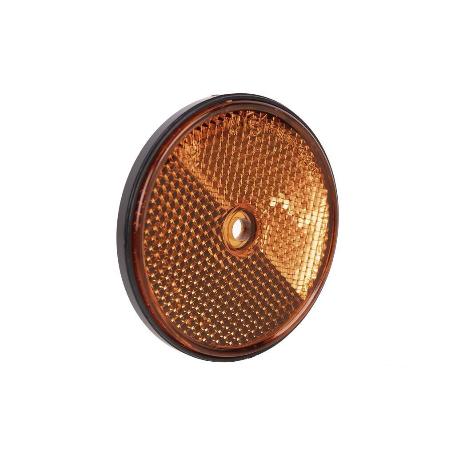 CATADIÓPTRICO REDONDO ÁMBAR Ø60 MM CON AGUJERO SIN TORNILLO