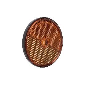 CATADIÓPTRICO REDONDO ÁMBAR Ø60 MM CON AGUJERO SIN TORNILLO CON ADHESIVO