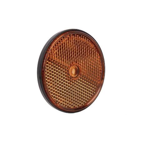 CATADIÓPTRICO REDONDO ÁMBAR Ø60 MM CON AGUJERO SIN TORNILLO CON ADHESIVO