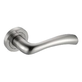 JUEGO MANIVELA ALUMINIO OSLO ROSETA REDONDA NIQUEL