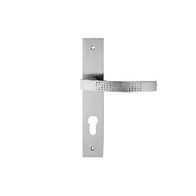 JUEGO MANIVELA CON PLACA Y HENDIDURA CERRADURA ALU-ZAMAK