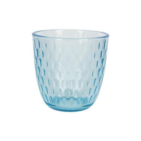 PACK 6 VASOS DE AGUA VIDRIO 29 CL COLOR AZUL MODELO ÓPALO