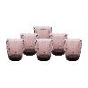PACK 6 VASOS DE AGUA VIDRIO 30,5 CL COLOR PURPURA MODELO JADE