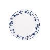 VAJILLA DE PORCELANA CON DETALLE FLORAL AZUL ESMALTADO DE FORMA IRREGULAR 18 PIEZAS
