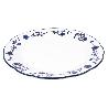 VAJILLA DE PORCELANA CON DETALLE FLORAL AZUL ESMALTADO DE FORMA IRREGULAR 18 PIEZAS