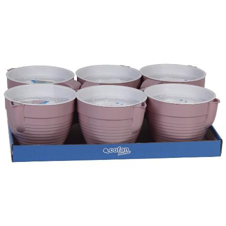 GRASERA COLADOR 500ML MODELO ALBAHACA ROSA PALO 16.5X12X10CM   CAJA 6 UNID.