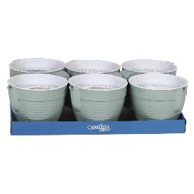 GRASERA COLADOR 500ML MODELO ALBAHACA VERDE AGUA 16.5X12X10CM   CAJA 6 UNID.