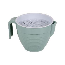GRASERA COLADOR 500ML MODELO ALBAHACA VERDE AGUA 16.5X12X10CM VENTA UNITARIA