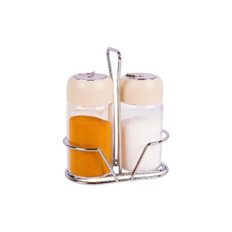SET DE SALERO Y PIMENTERO GAMA LAUREL COLOR BEIGE