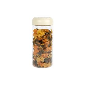 BOTE DE VIDRIO BOROSILICATO CON TAPA BEIGE GAMA LAUREL 1300 ML
