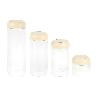 BOTE DE VIDRIO BOROSILICATO CON TAPA BEIGE GAMA LAUREL 1300 ML