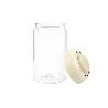 BOTE DE VIDRIO BOROSILICATO CON TAPA BEIGE GAMA LAUREL 1000 ML