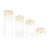 BOTE DE VIDRIO BOROSILICATO CON TAPA BEIGE GAMA LAUREL 1000 ML
