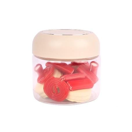 BOTE DE VIDRIO BOROSILICATO CON TAPA BEIGE GAMA LAUREL 400 ML