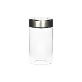 FRASCO BOROSILICATO+ACERO MODELO CICER 1000 ML 18.5 X 10 CM