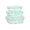SET DE 3 RECIPIENTES DE BOROSILICATO MODELO AGATHA 640 ML -1040 ML-1520 ML