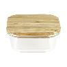 SET DE 2 RECIPIENTES DE BOROSILICATO CON TAPA DE BAMBÚ MODELO PANDA 520 ML - 800 ML