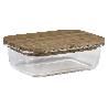 SET DE 3 RECIPIENTES DE BOROSILICATO CON TAPA DE BAMBÚ MODELO PANDA 640 ML-1040 ML -1520 ML