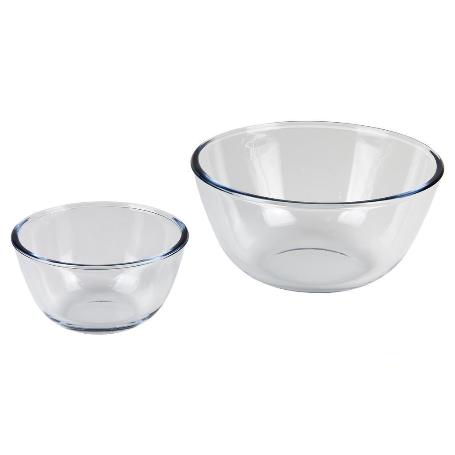 SET DE 2 ENSALADERAS DE VIDRIO BOROSILICATO MODELO BARITINA 800 ML - 2700 ML